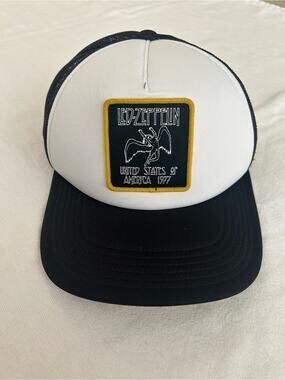 Led Zeppelin USA 1977 Tour Trucker Hat Snapback Mesh Rock Band Cap One Size